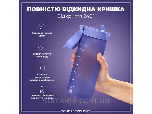 Пляшка для води ION8 750 мл. (ЕКО пляшка) BPA Free, Light Purple - Фото 3