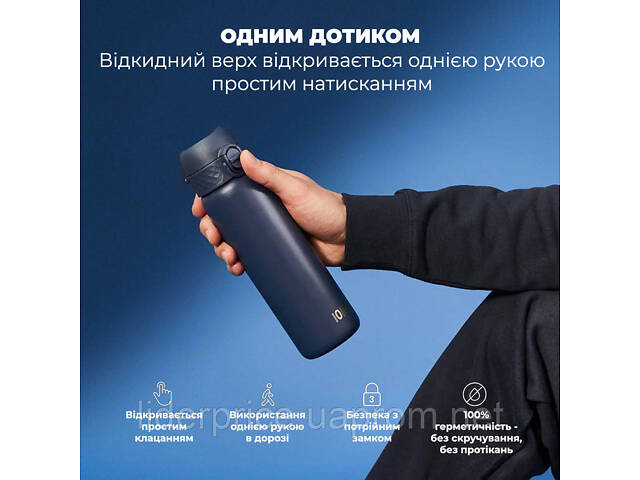 Бутылка для воды металлическая вакуумная ION8 500 мл. Vacuum Insulated, Navy, Оригинал! - Фото 6