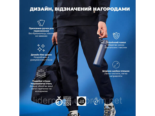 Бутылка для воды металлическая вакуумная ION8 500 мл. Vacuum Insulated, Navy, Оригинал! - Фото 8