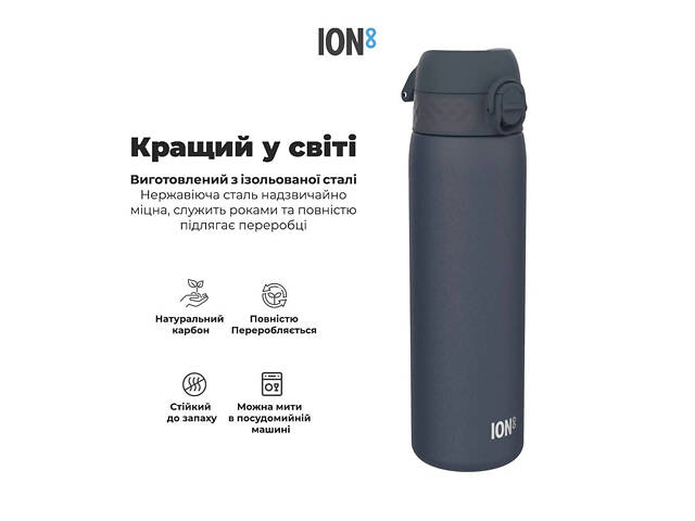 Пляшка для води металева вакуумна ION8 920 мл. Vacuum Insulated, Ash Navy - Фото 10