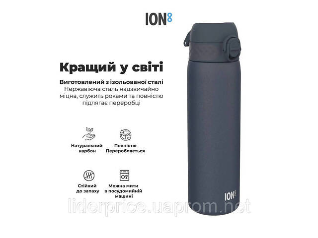 Бутылка для воды металлическая вакуумная ION8 920 мл. Vacuum Insulated, Ash Navy, Оригинал! - Фото 10