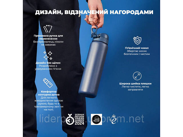 Бутылка для воды металлическая вакуумная ION8 920 мл. Vacuum Insulated, Ash Navy, Оригинал! - Фото 8