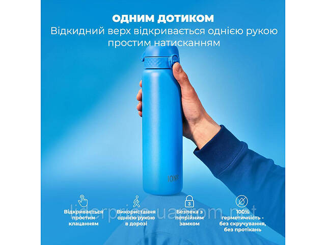 Бутылка для воды металлическая вакуумная ION8 920 мл. Vacuum Insulated, Blue, Оригинал! - Фото 2