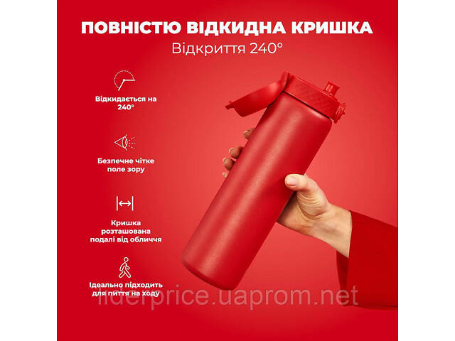 Бутылка для воды металлическая вакуумная ION8 920 мл. Vacuum Insulated, Red, Оригинал! - Фото 3