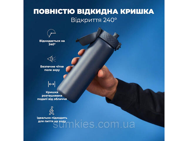 Пляшка для води металева вакуумна ION8 500 мл. Vacuum Insulated, Navy - Фото 7