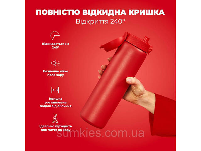 Пляшка для води металева вакуумна ION8 920 мл. Vacuum Insulated, Red - Фото 3