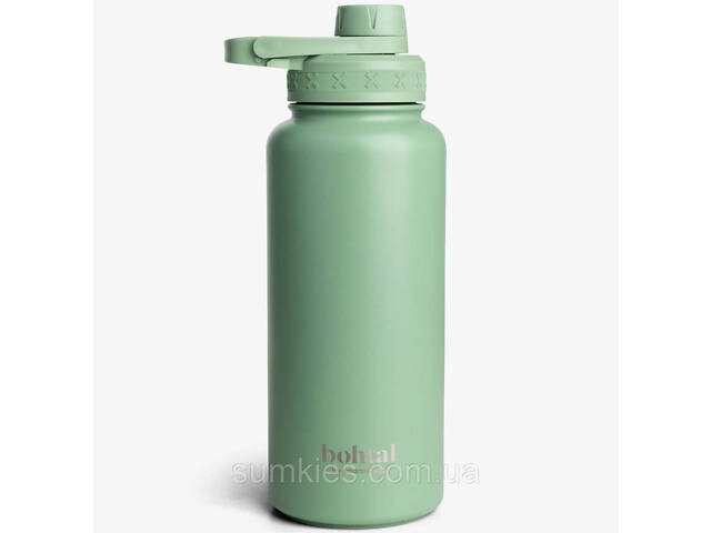 Пляшка для води металева з подвійною вакуумною ізоляцією Bohtal Insulated Sports Bottle 960 ml/32 oz Green - Фото 1