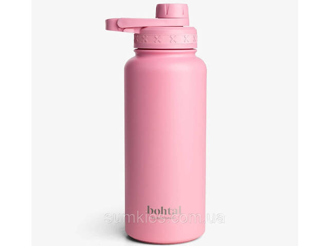 Пляшка для води металева з подвійною вакуумною ізоляцією Bohtal Insulated Sports Bottle 960 ml/32 oz Pink - Фото 1