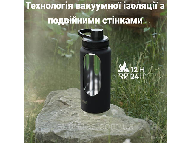 Пляшка для води металева з подвійною вакуумною ізоляцією Bohtal Insulated Sports Bottle 960 ml/32 oz Pink - Фото 3