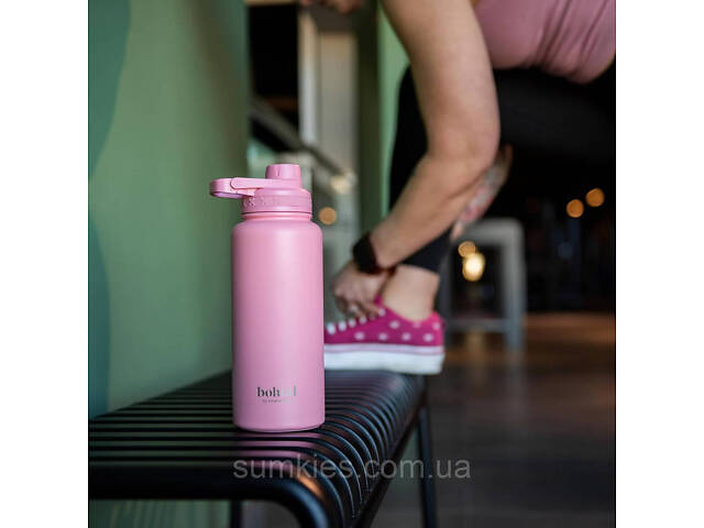 Пляшка для води металева з подвійною вакуумною ізоляцією Bohtal Insulated Sports Bottle 960 ml/32 oz Pink - Фото 8