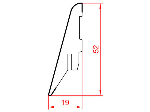Плінтус МДФ #1255 розміри 2800 x 52 x 19мм. Плінтус на підлогу. - Фото 2