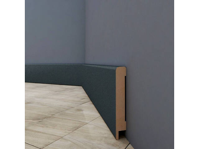 Плінтус МДФ Grey Graphite Soft розміри 2070x79x12. Плінтус підлоговий з МДФ - Фото 1