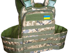 Плитоноска тактична кордура Kirasa піксель (Арт.KI104-1) Тактична плитоноска розвантаження для військових ЗСУ