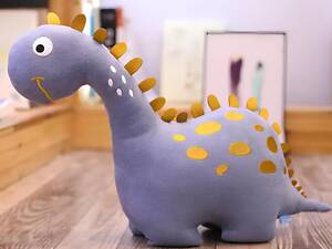 Плюшевый динозавр серого цвета RESTEQ 25 см. Игрушка динозаврик. Игрушка Диплодок