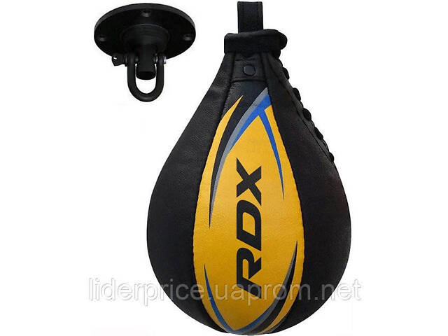 Пневмогруша боксерська RDX 2Y Boxing Speed Ball Leather Multi Yellow/Blue, Оригінал! - Фото 4