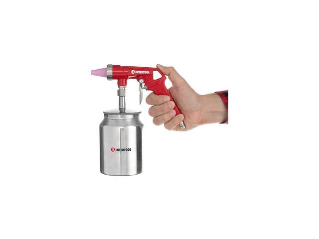 Пневмопистолет пескоструйный Intertool - нижний бак 1000 мл x 8 атм - Фото 5