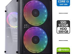 Под заказ новый ПК Qube Neptune Tower/ i3-10100F/ 16GB RAM/ 512GB SSD/ GeForce GTX 1070 8GB