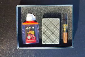Подарочный набор 3 в 1 | Бензиновая зажигалка, бензин и мундштук | Идеальный подарок для мужчины