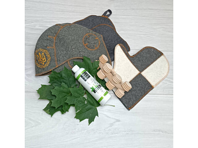 Подарунковий набір для бані та сауни Luxyart 'Танкист' 5 предметів (PU-005) - Фото 1