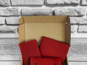 Подарочный набор DNK Leather №4 портмоне + ключница + обложка на права ID паспорт 18х10х3,5 см Красный