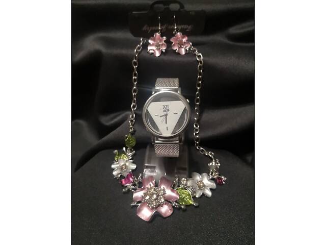 Подарочный набор женские часы JIS с набором бижутерии - Фото 1