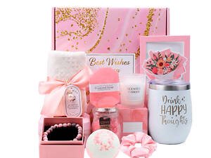 Подарунковий набір Lesko Spa Gift Basket Set 01 Pink 8 предметів (13835-90462)