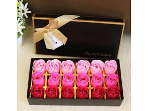 Подарунковий набір мила у вигляді пелюсток троянд, мильні троянди. Троянди з мила 18шт рожеві