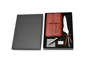 Подарунковий набір пір’яна ручка з чорнильницею RESTEQ — елегантний набір для письма та каліграфії