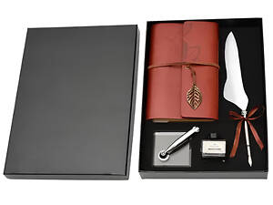 Подарунковий набір пір’яна ручка з чорнильницею RESTEQ — елегантний набір для письма та каліграфії