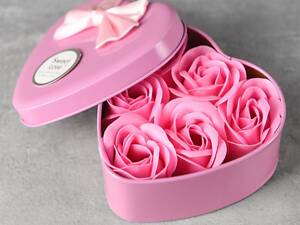 Подарунковий набір троянди з мила heart pink НП4928