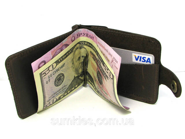 Подарунковий набір DNK Leather №10 (затискач + обкладинка на права, ID паспорт) коричневий - Фото 7