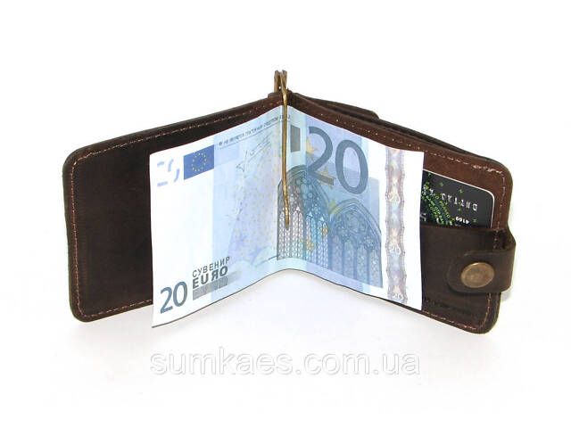 Подарунковий набір DNK Leather №10 (затискач + обкладинка на права, ID паспорт) коричневий - Фото 4