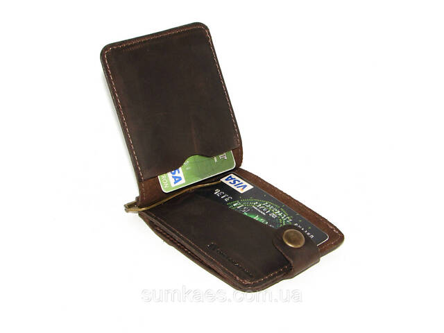 Подарунковий набір DNK Leather №10 (затискач + обкладинка на права, ID паспорт) коричневий - Фото 6