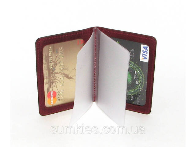 Подарунковий набір DNK Leather №2 (портмоне + обкладинка на права, ID паспорт) бордовий - Фото 5