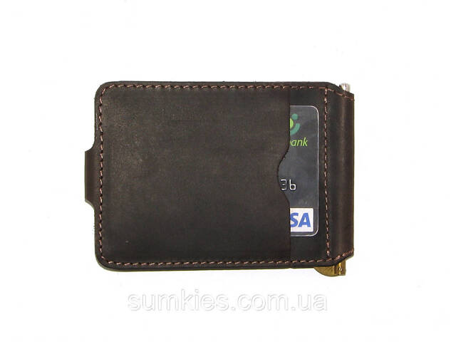 Подарунковий набір DNK Leather №6 (затискач + обкладинка на права, ID паспорт) коричневий - Фото 3