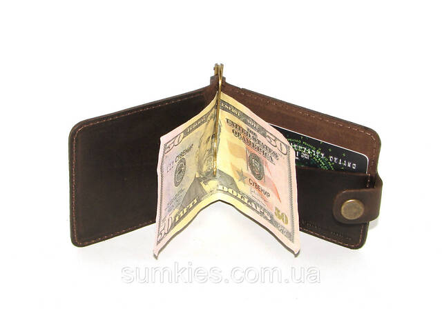 Подарунковий набір DNK Leather №6 (затискач + обкладинка на права, ID паспорт) коричневий - Фото 6