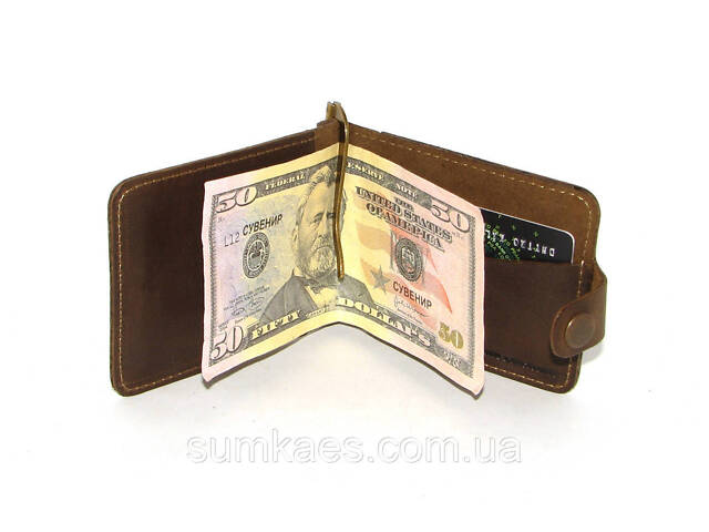 Подарунковий набір DNK Leather №6 (затискач + обкладинка на права, ID паспорт) хакі - Фото 6