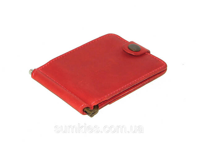 Подарунковий набір DNK Leather №7 (затискач + обкладинка на права, ID паспорт + ключниця) червоний - Фото 2