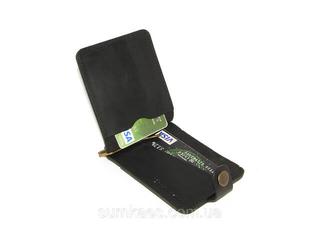 Подарунковий набір DNK Leather №7 (затискач + обкладинка на права, ID паспорт + ключниця) чорний - Фото 4