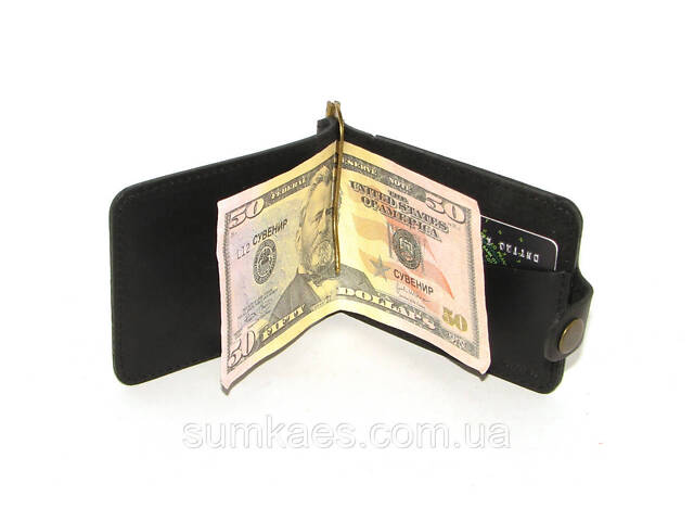 Подарунковий набір DNK Leather №7 (затискач + обкладинка на права, ID паспорт + ключниця) чорний - Фото 5