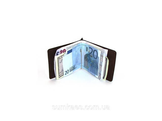 Подарунковий набір DNK Leather коричневий (затискач для грошей + міні-обкладинка для документів) Україна 30 років - Фото 6