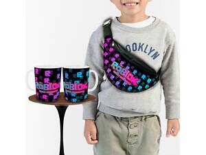 Подарочный набор: Сумка-бананка + Кружка Роблокс 'Roblox', детский, для мальчика (00232)