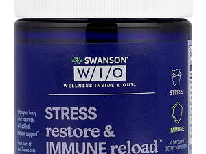 Підтримка імунітету + відновлення організму після стресу Swanson Stress Restore & Immune Reload™, 30 Capsules
