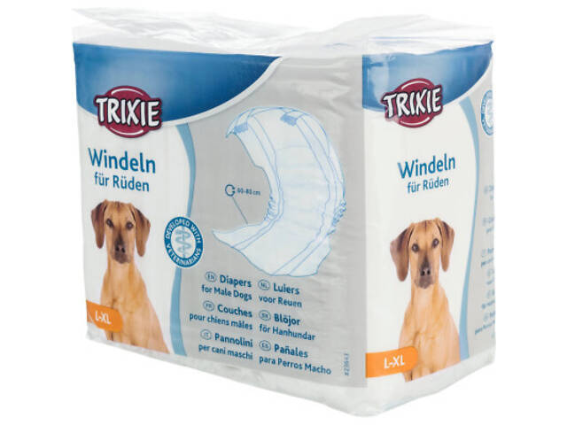 Підгузки для тварин Trixie для собак (кобелів) L-XL 60-80 см 12 шт (4011905236438) - Фото 1
