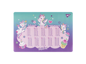 Подкладка для стола с подсказками А3 YES Glamour Unicorns 492258