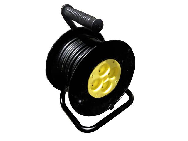 Подовжувач на котушці 25 м (ПВС 2*2,5) ГОСТ ПРОФІ дрiт 100%мідь(конт.гр.ЛАТУНЬ)ТМ LM - Фото 1