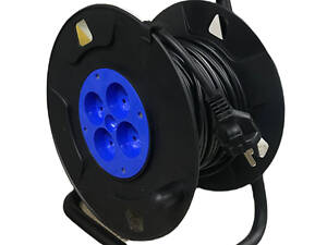 Удлинитель на катушке 50 м (ПВС 2*2.5) ГОСТ ПРОФІ провод 100%медь(конт.гр.ЛАТУНЬ)ТМ LUMANO