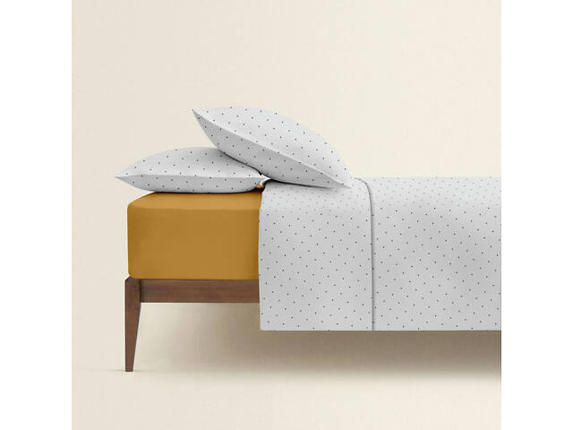 Підліткове ліжко з простирадлом на гумці MINI DOTS CS4 COSAS сірий 160х220 см - Фото 2