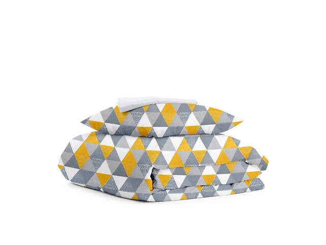 Підліткове ліжко з простирадлом на гумці TRIANGLES Cosas жовтий 160х220 см - Фото 1
