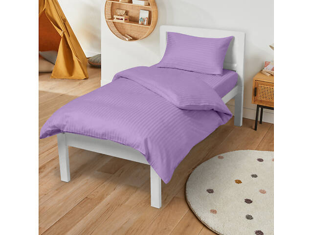 Підліткове ліжко сатин з простирадлом на гумці AMETHYST Cosas Фіолетовий 160х220 см. - Фото 2